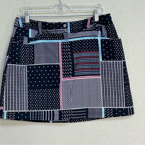 Slazenger Women’s Golf Skort Black White Polka Dot Patchwork Print Athletic 8